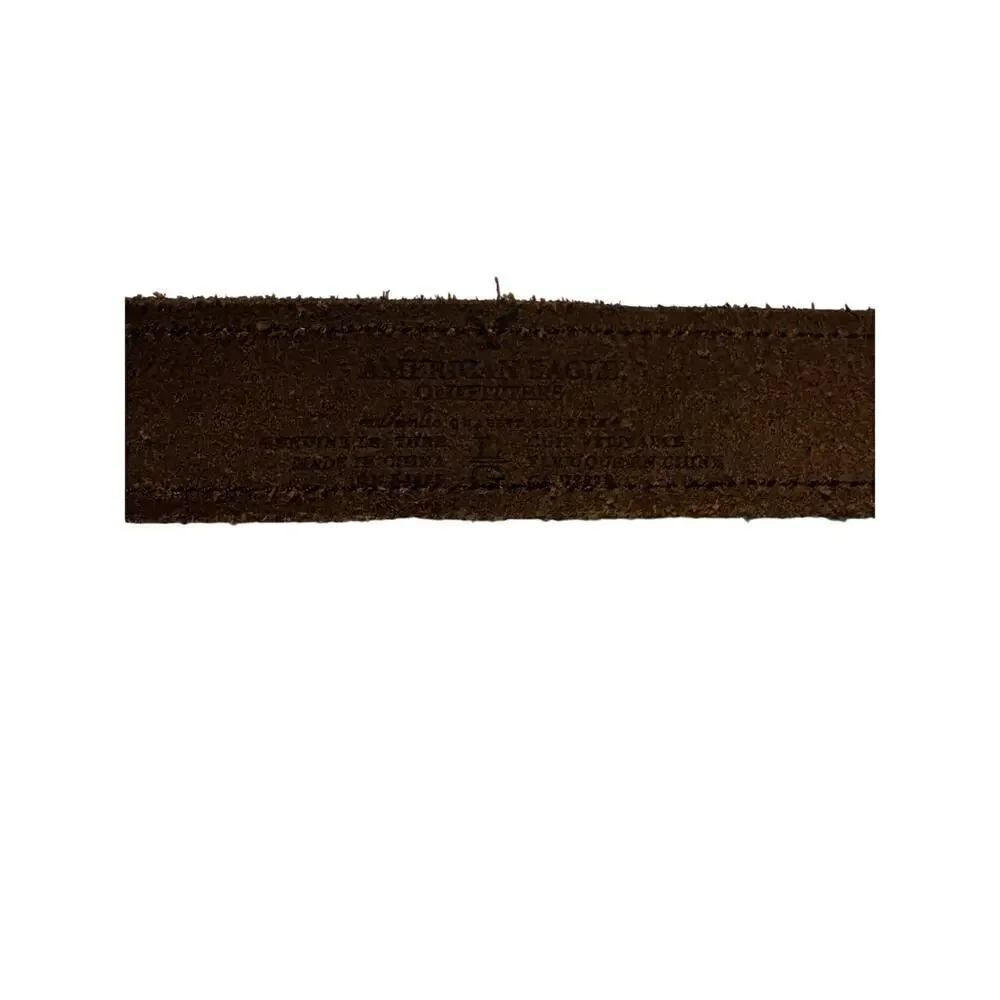 American Eagle Cotton Brown Genuine Leather 1/18 Wd Belt W‎ L 42 in